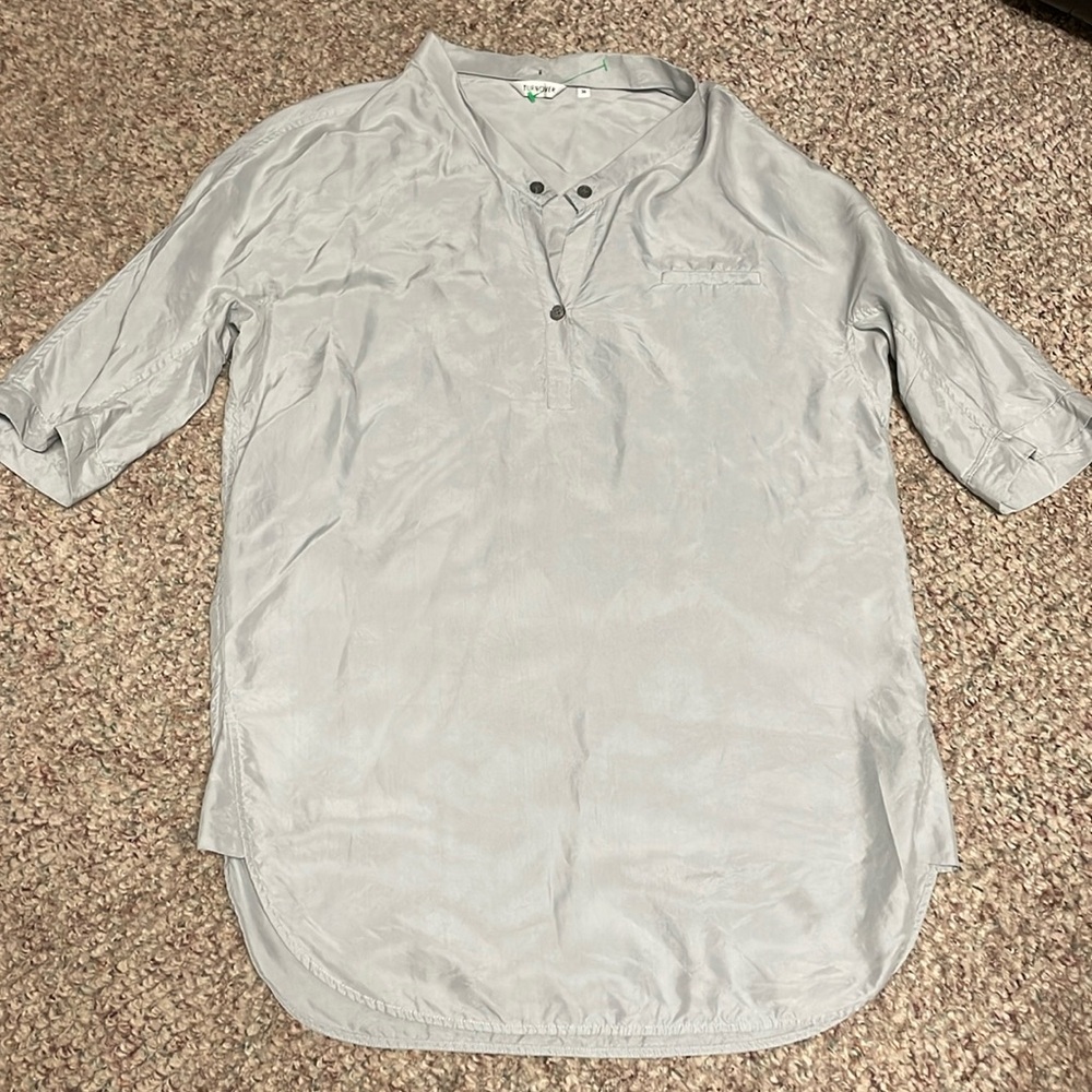 Turnover 100% silk long top